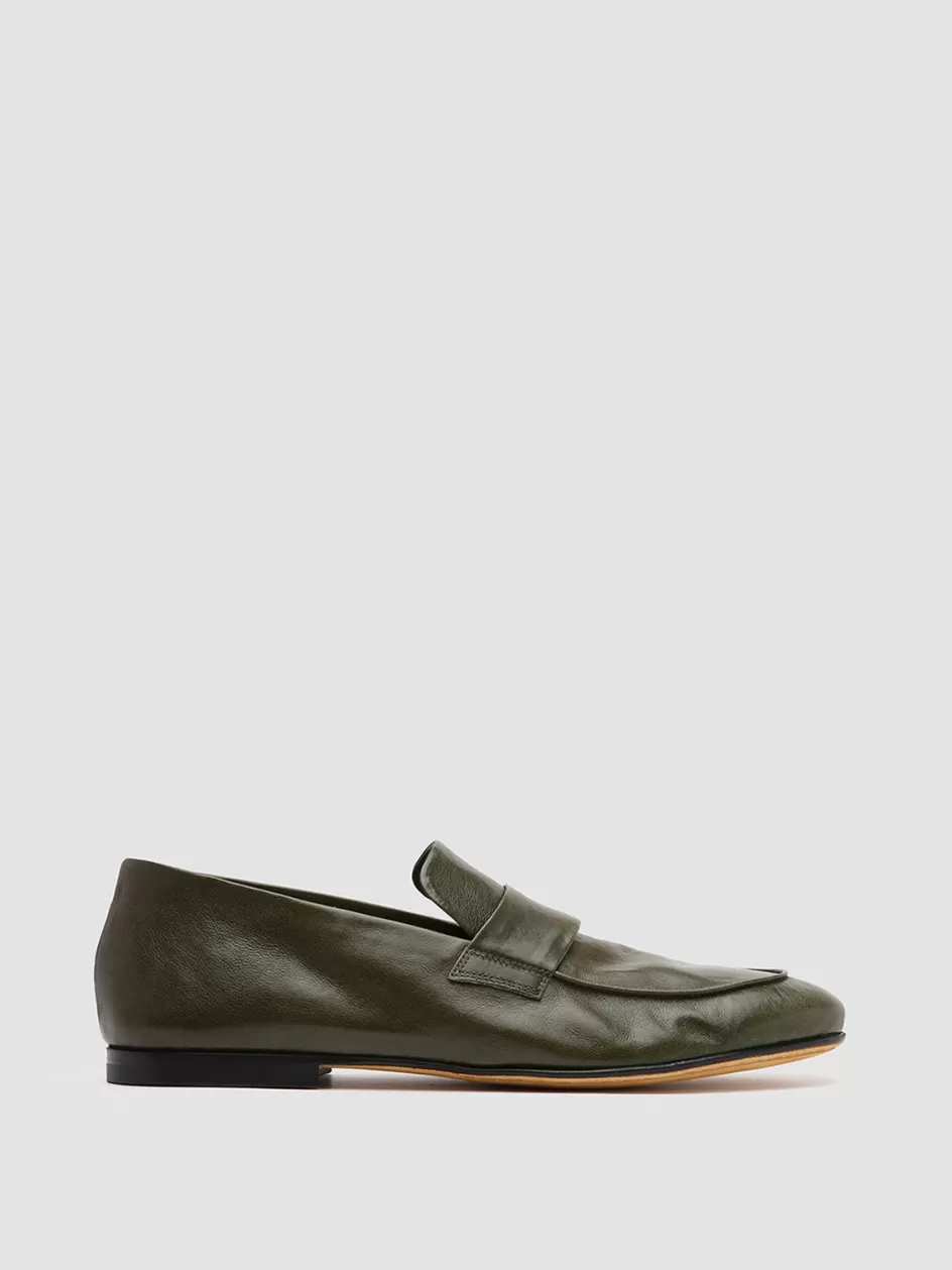 Officine Creative Loafers>AIRTO 001 - Green Leather Penny Loafers MYSTERIOUS