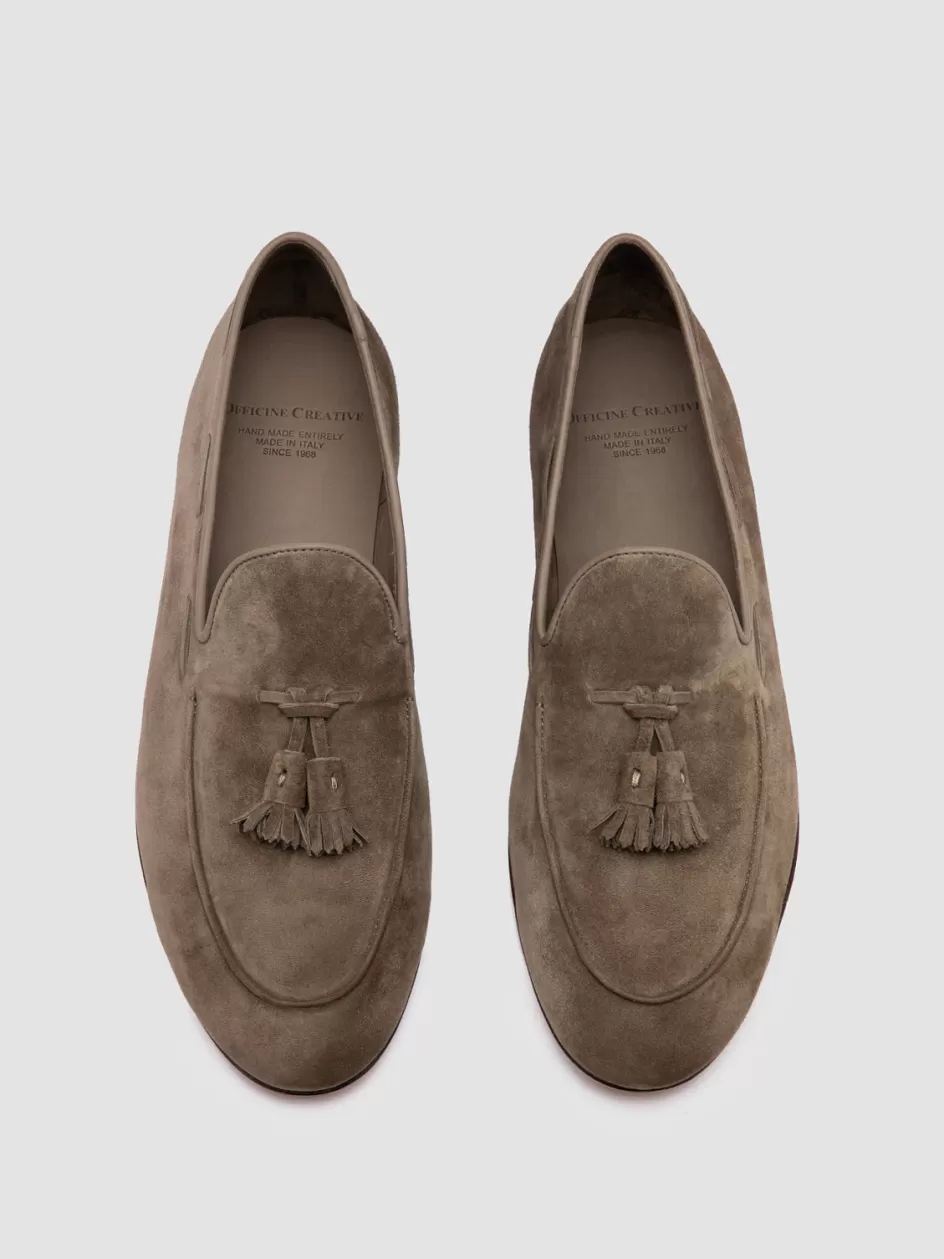 Officine Creative Suede Selection | Icons>AIRTO 013 - Taupe Suede Tassel Loafers OTTER