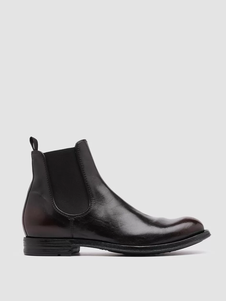 Officine Creative Ankle Boots>BALANCE 008 - Black Leather Chelsea Boots MORO/DARK BROWN