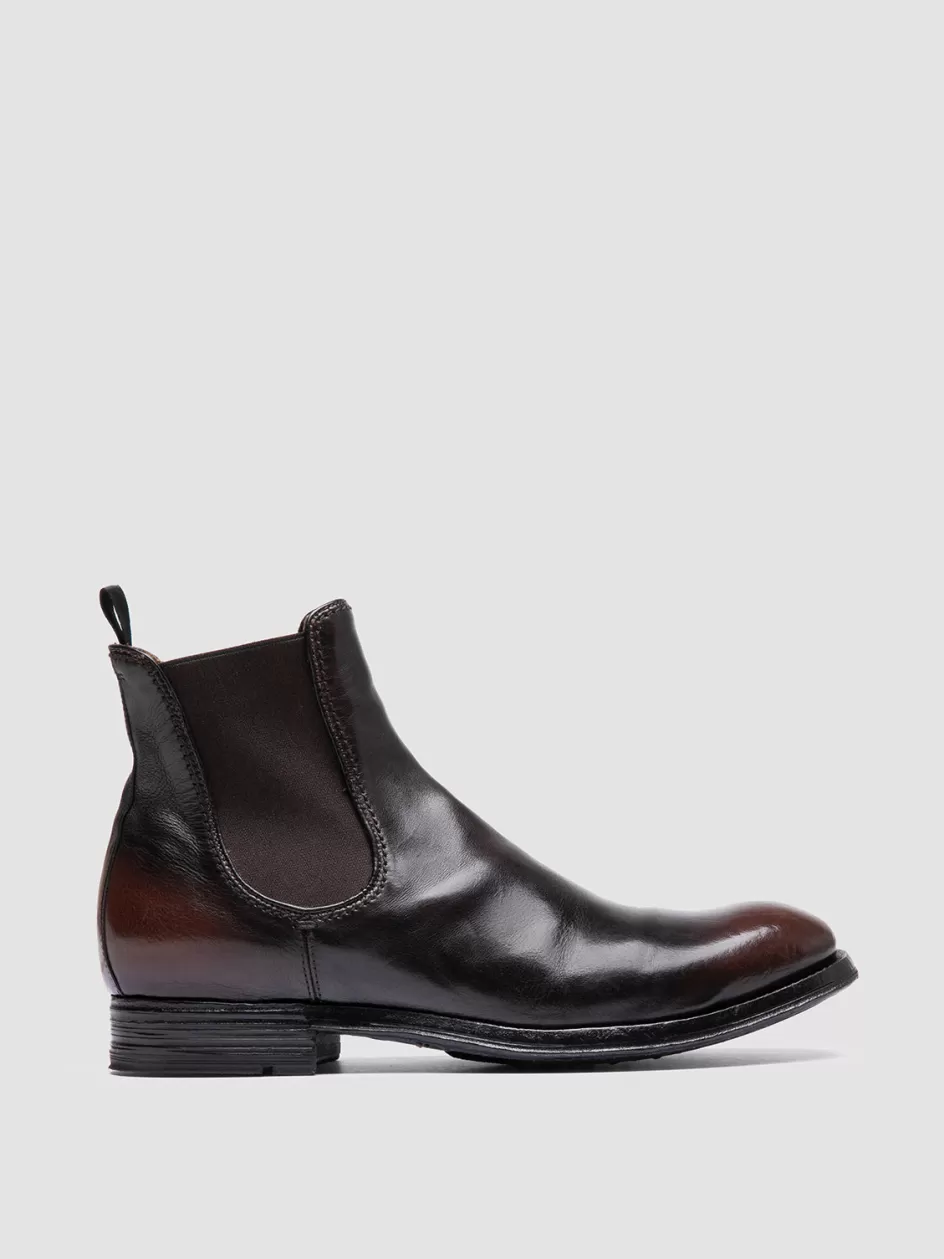 Officine Creative Ankle Boots>BALANCE 008 - Brown Leather Chelsea Boots CAFFE'/SUPERNERO