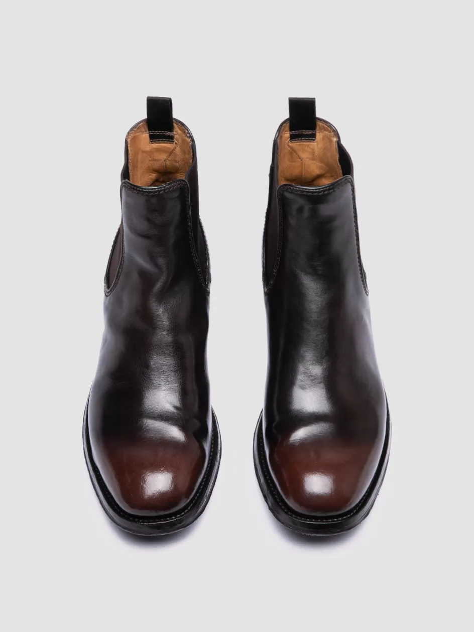 Officine Creative Ankle Boots>BALANCE 008 - Brown Leather Chelsea Boots CAFFE'/SUPERNERO