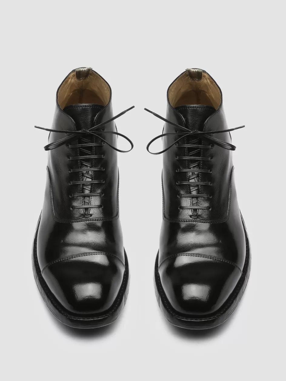 Officine Creative Ankle Boots>BALANCE 009 - Leather Lace Up Ankle Boots BLACK