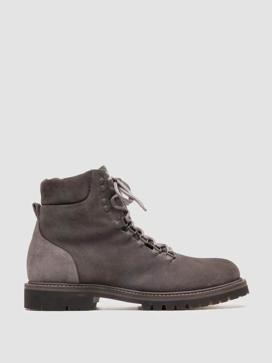 Officine Creative Ankle Boots>BOSS 006 - Suede Lace Up Boots GREY