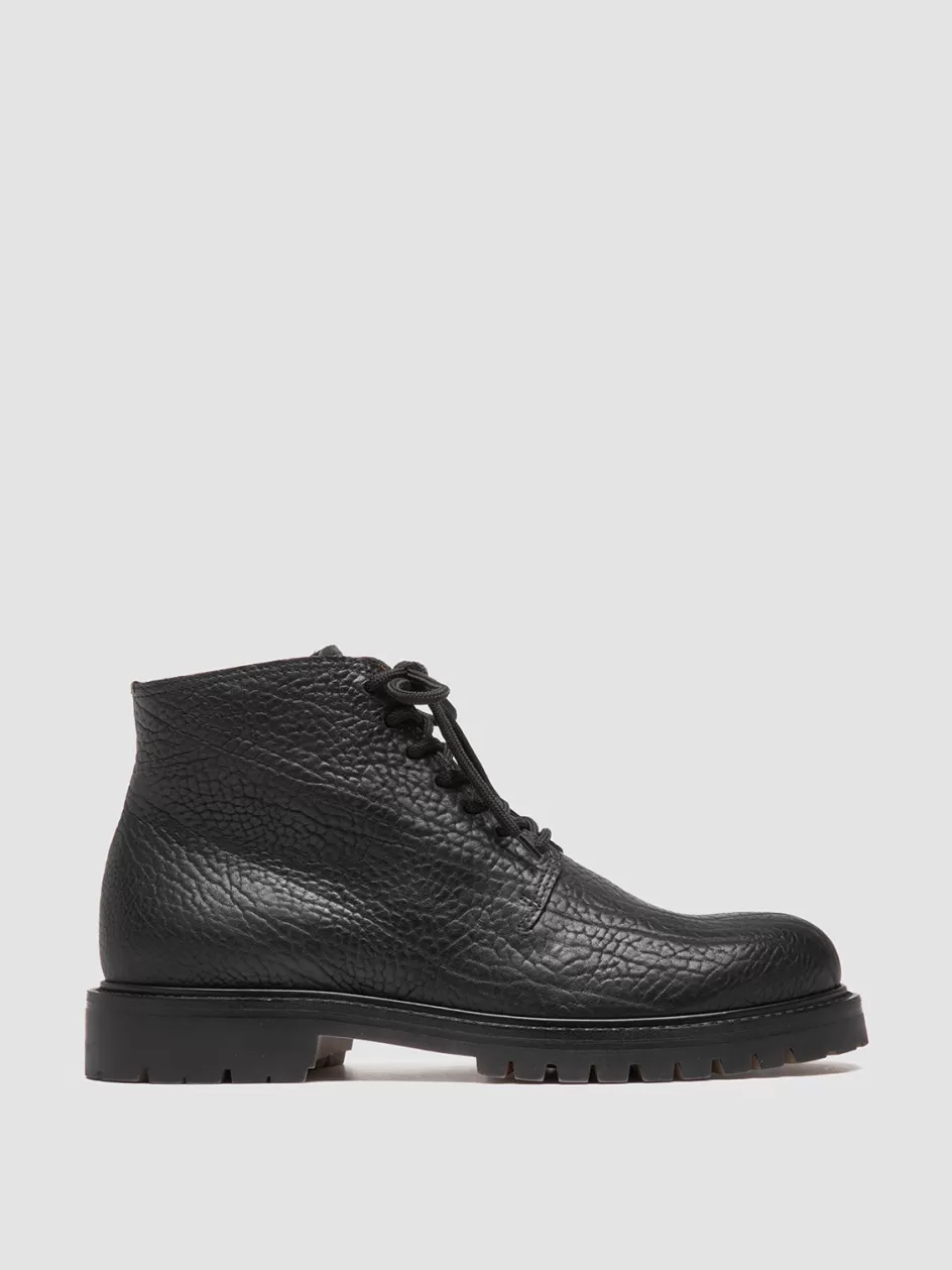 Officine Creative Ankle Boots>BOSS 011 - Leather Lace-up Boots BLACK
