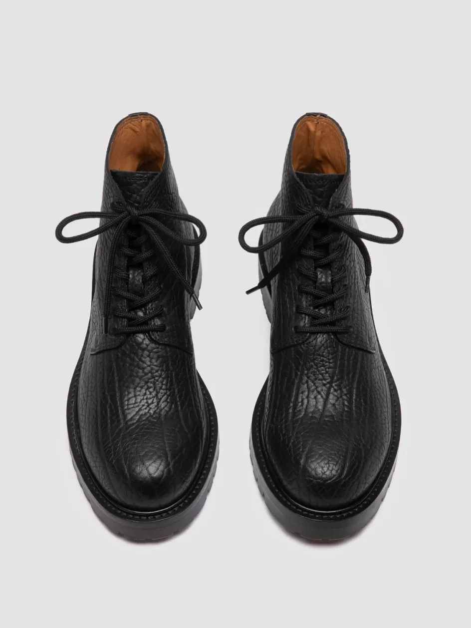 Officine Creative Ankle Boots>BOSS 011 - Leather Lace-up Boots BLACK