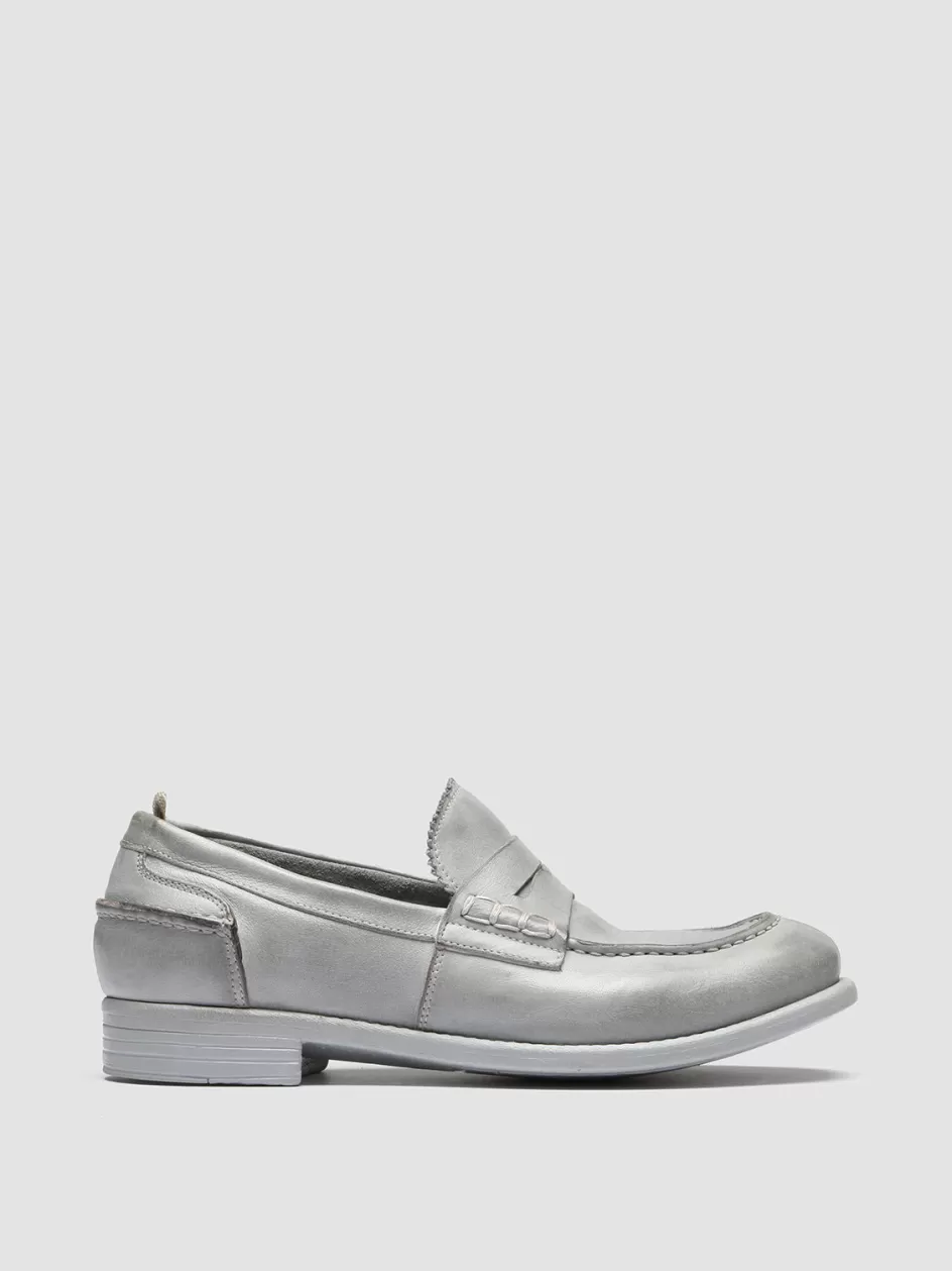 Officine Creative Loafers>CALIXTE 042 - Leather Penny Loafers GREY