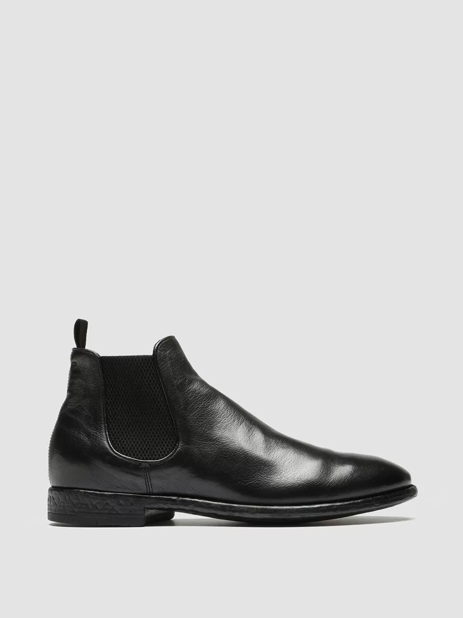 Officine Creative Ankle Boots>CETON 647 - Leather Chelsea Boots BLACK