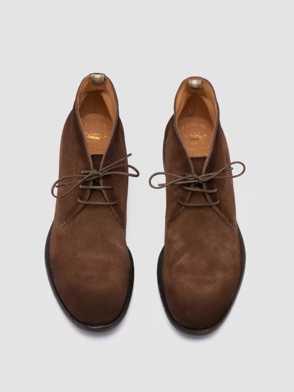 Officine Creative Ankle Boots>CETON 685 - Brown Suede Chukka Boots CHESTNUT