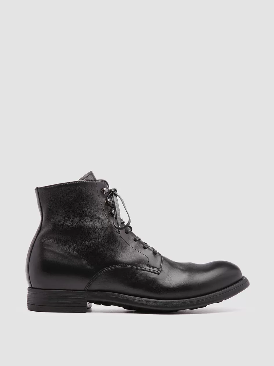 Officine Creative Ankle Boots>CHRONICLE 004 - Leather Ankle Boots BLACK