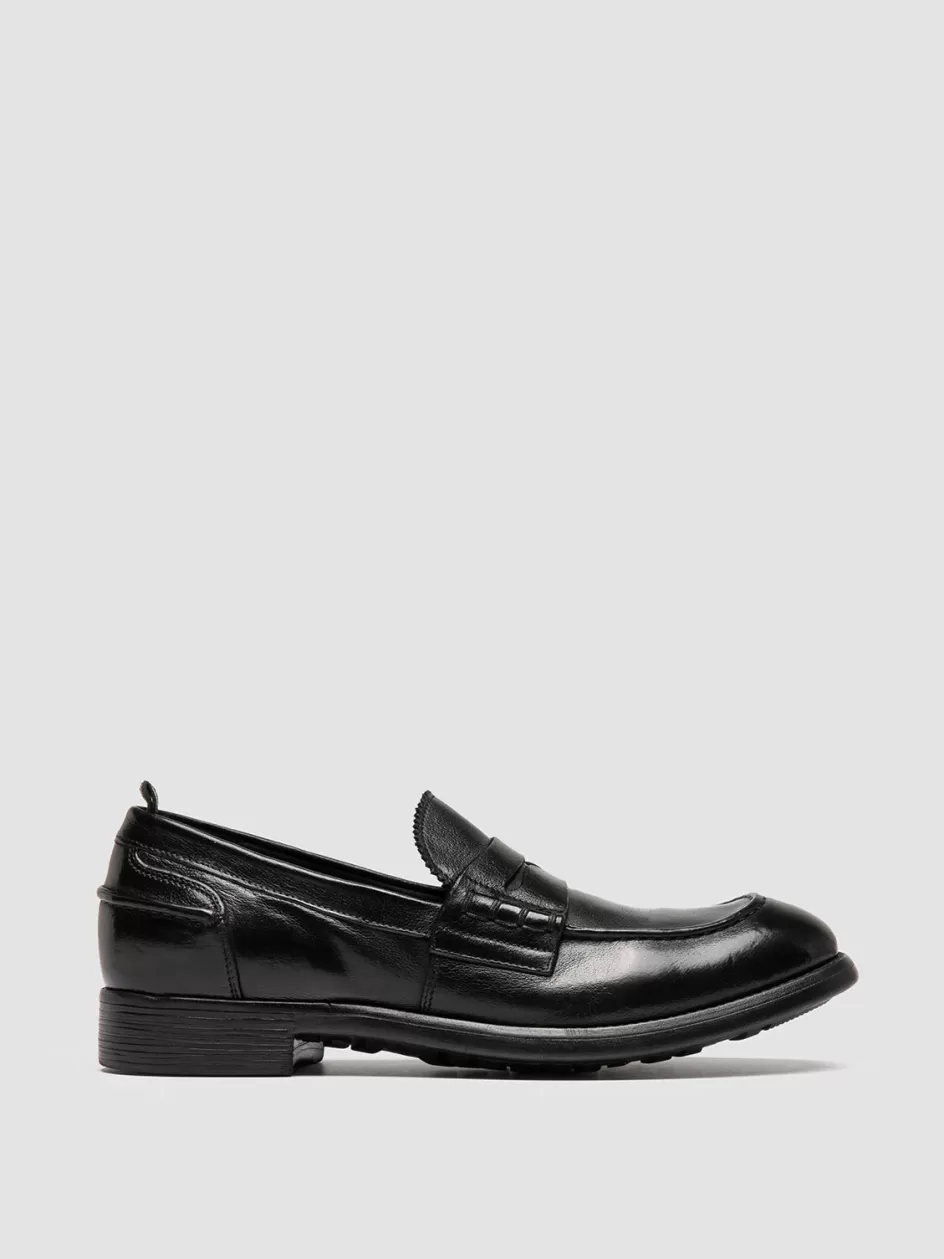 Officine Creative Loafers>CHRONICLE 056 - Leather Penny Loafers BLACK