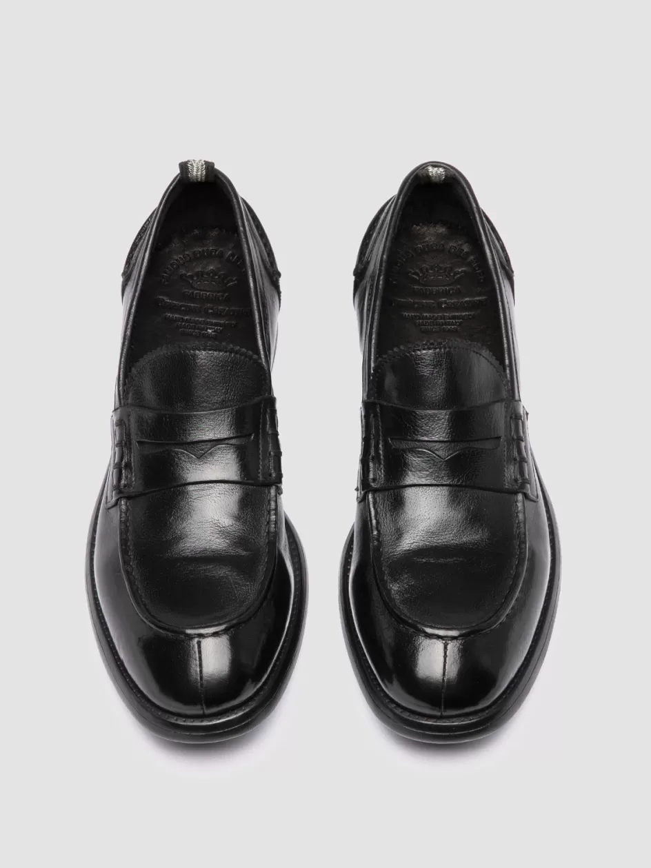 Officine Creative Loafers>CHRONICLE 056 - Leather Penny Loafers BLACK