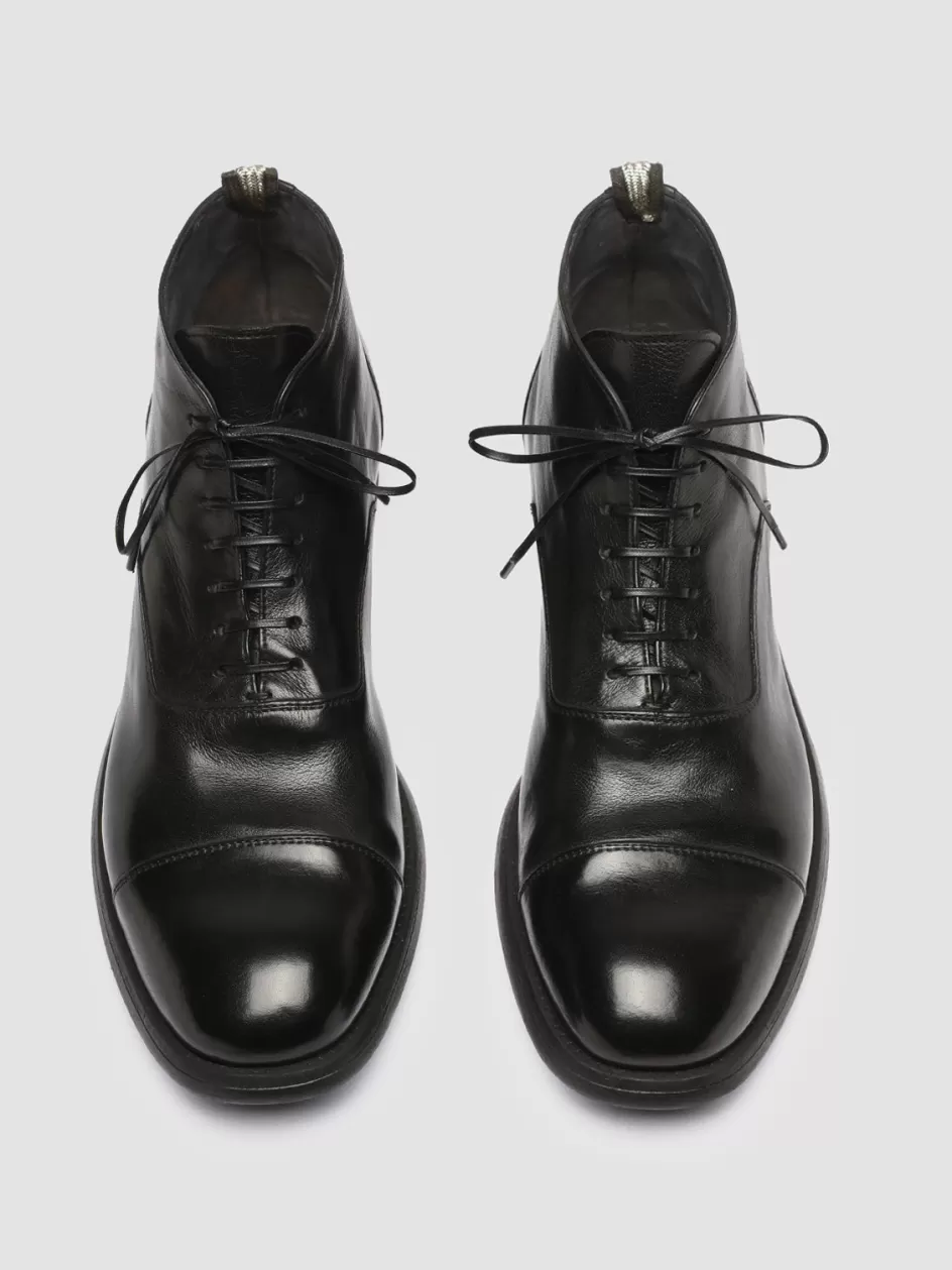 Officine Creative Ankle Boots>CHRONICLE 057 - Leather Lace Up Boots BLACK