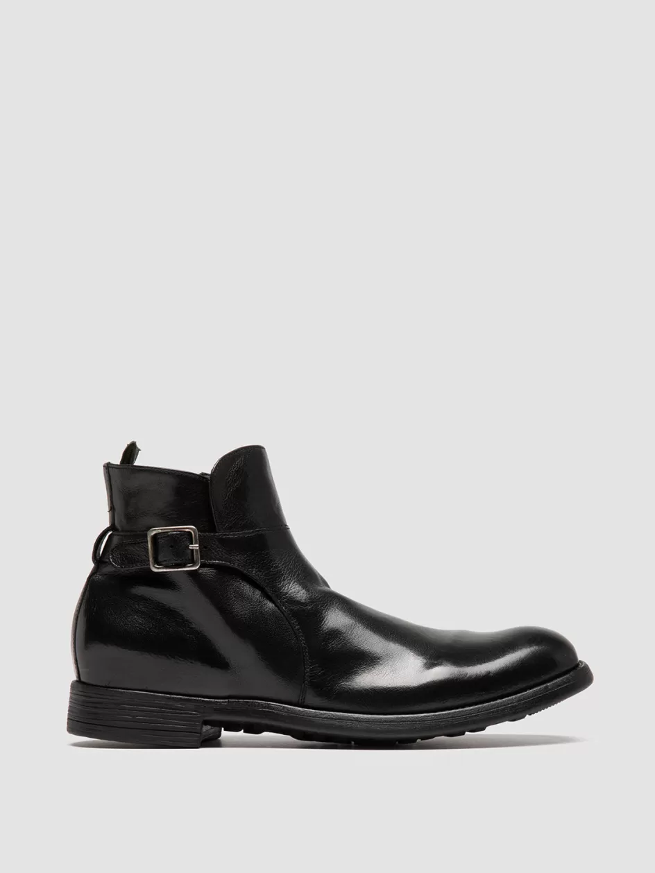 Officine Creative Ankle Boots>CHRONICLE 068 - Leather Zipped Boots BLACK