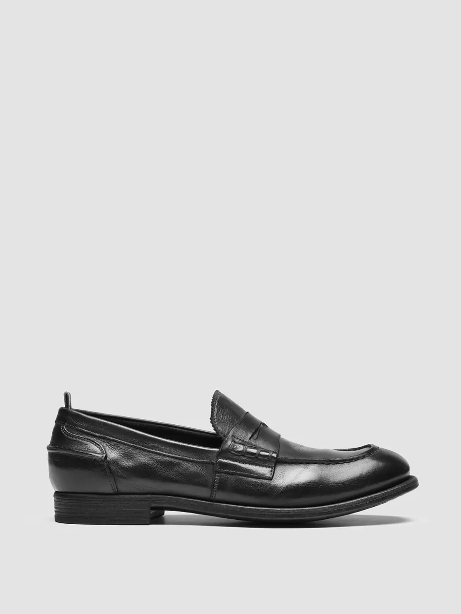 Officine Creative Loafers>CHRONICLE 144 - Leather Penny Loafers BLACK