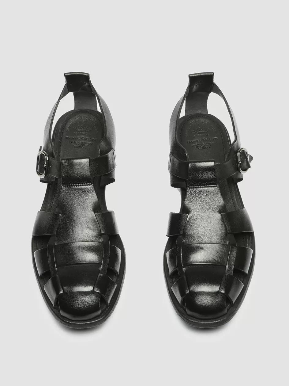 Officine Creative Sandals>CHRONICLE 145 - Leather Sandals BLACK