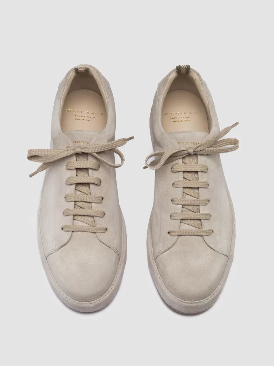Officine Creative Suede Selection | Sneakers>COVERED 001 - Grey Suede Low Top Sneakers LAMB
