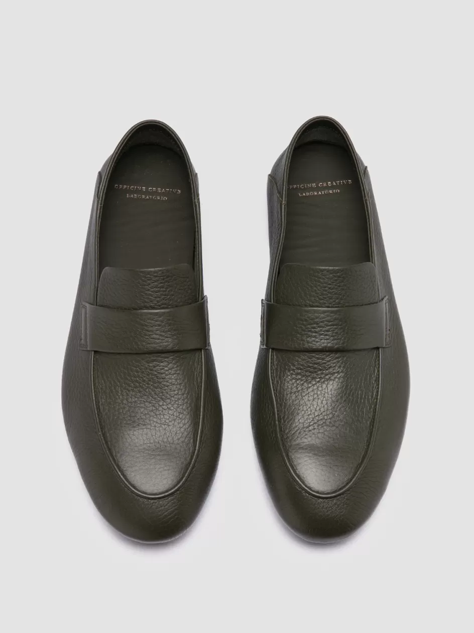 Officine Creative Loafers>C-SIDE 001 - Leather Loafers GREEN