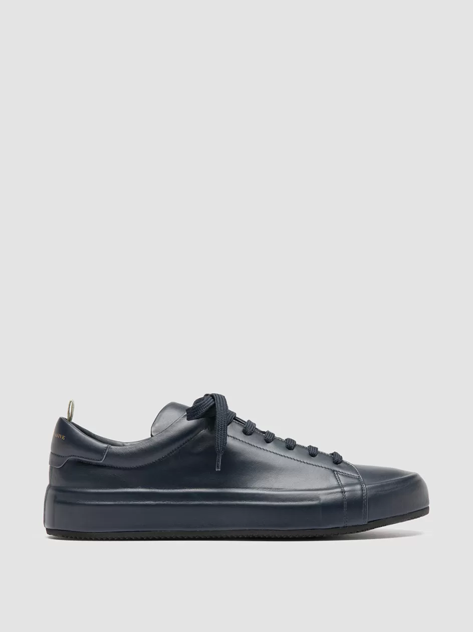 Officine Creative Sneakers>EASY 001 - Leather Low Top Sneakers BLUE