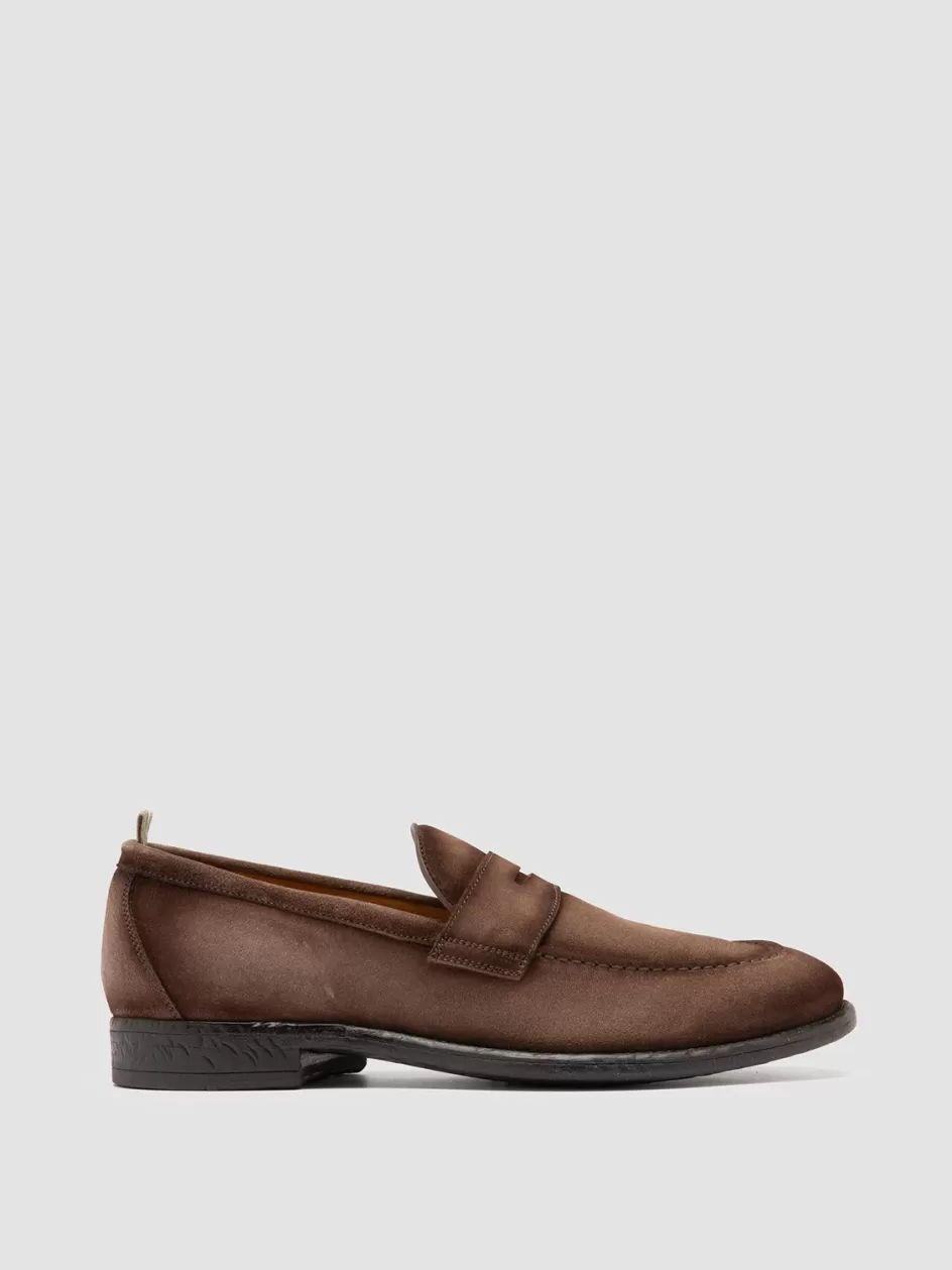 Officine Creative Loafers>EMORY 024 - Suede Loafers BROWN