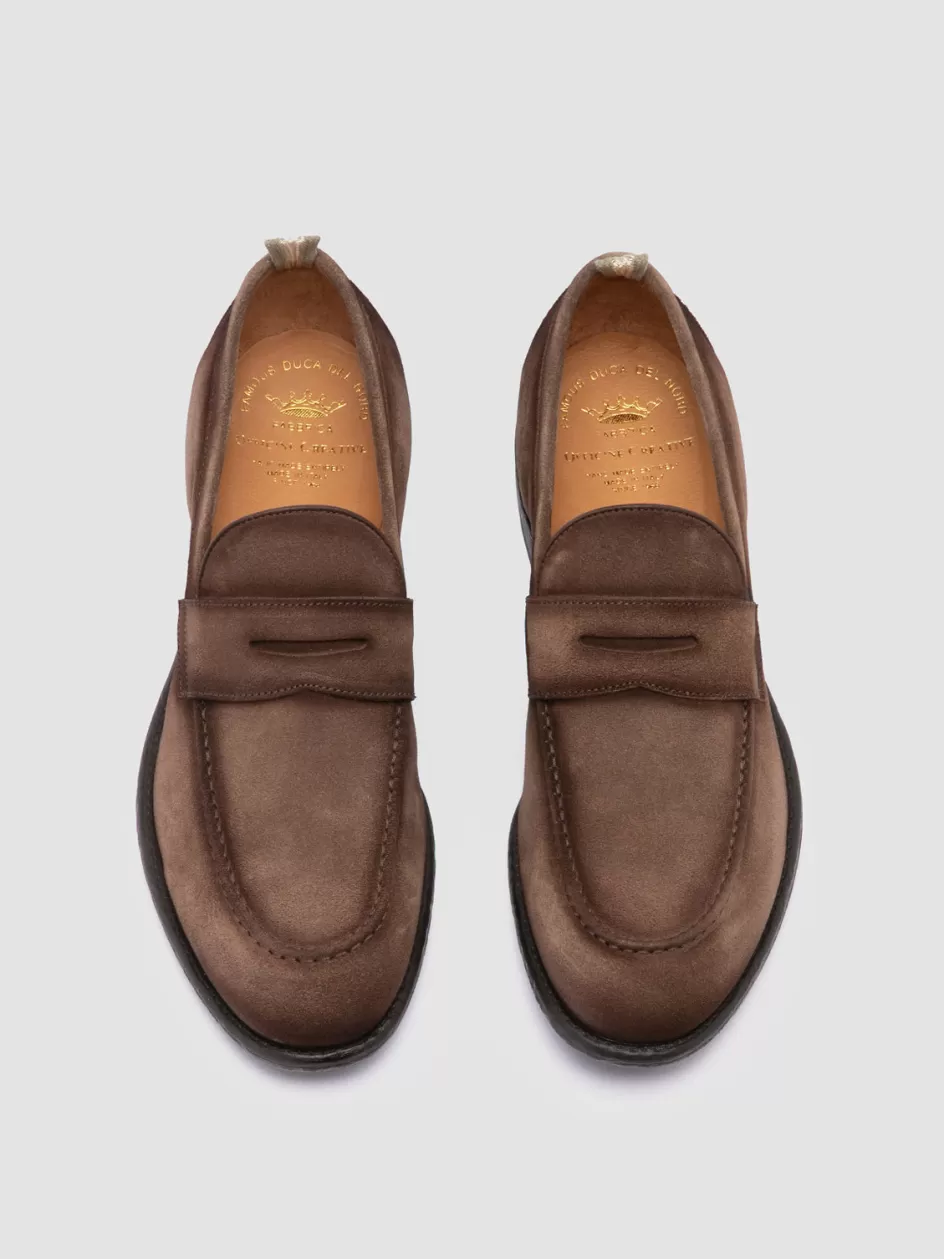 Officine Creative Loafers>EMORY 024 - Suede Loafers BROWN