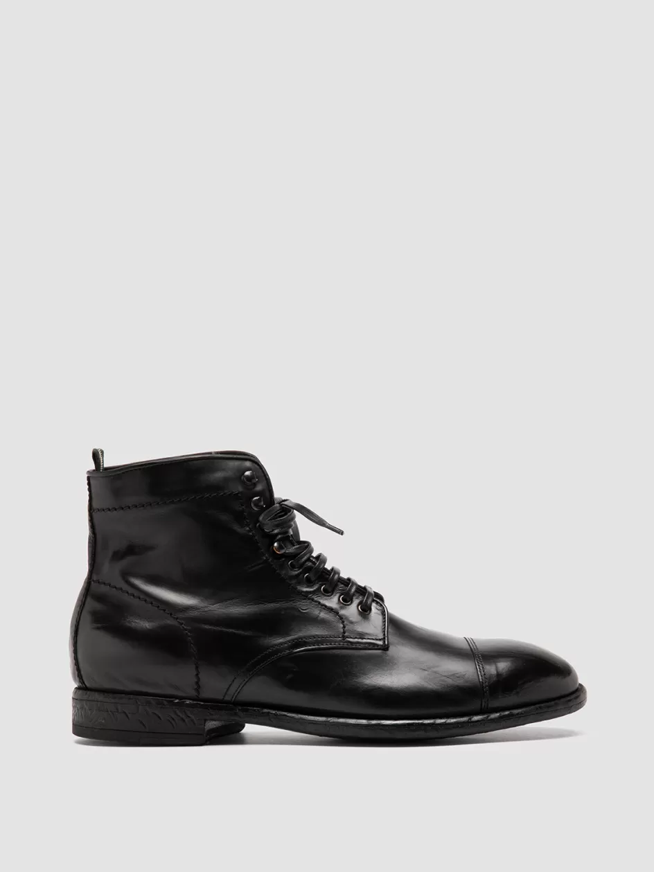 Officine Creative Ankle Boots>EMORY CAOU 014 - Leather Boots BLACK