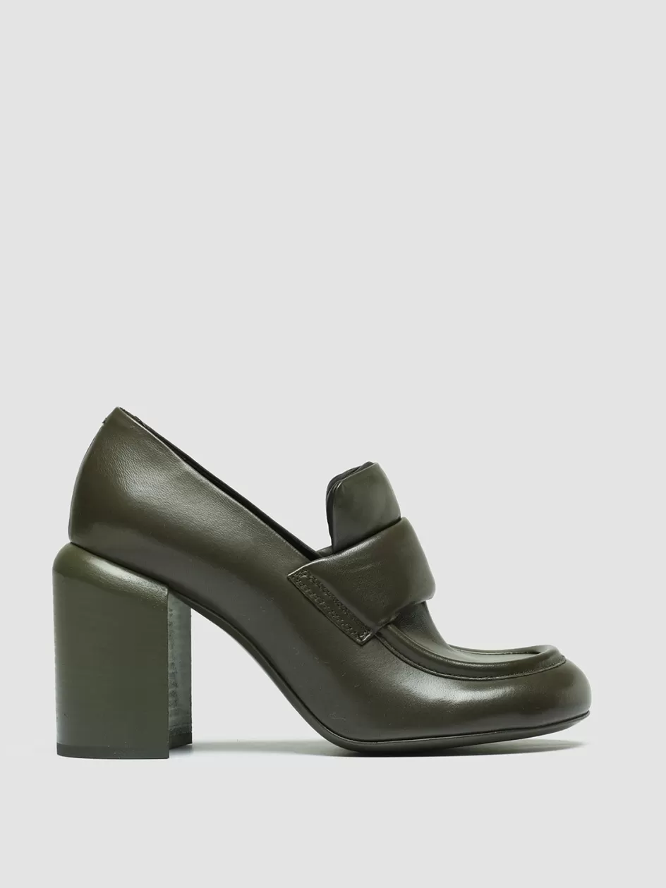 Officine Creative Loafers>ESTHER 018 - Leather Penny Loafers GREEN