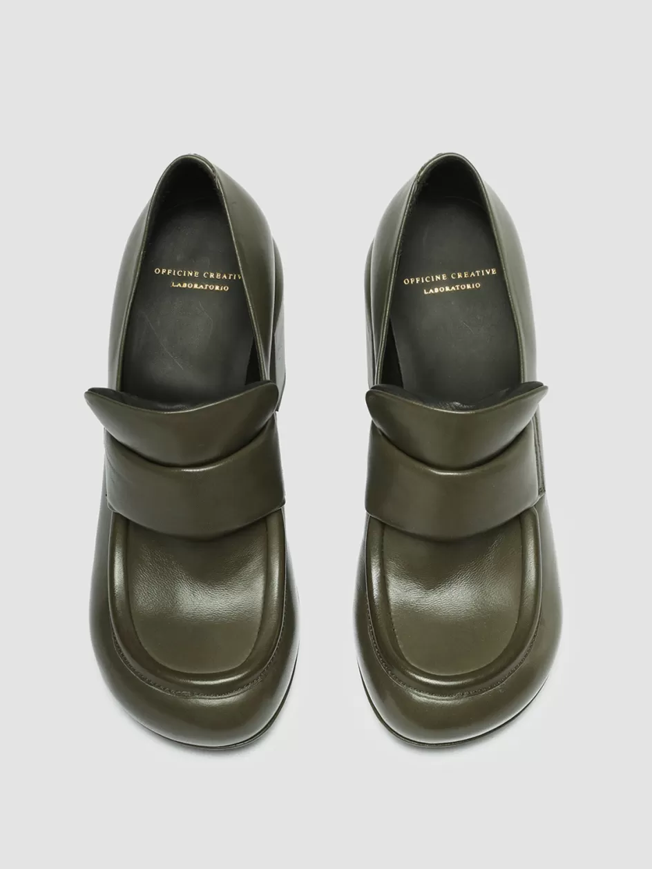 Officine Creative Loafers>ESTHER 018 - Leather Penny Loafers GREEN
