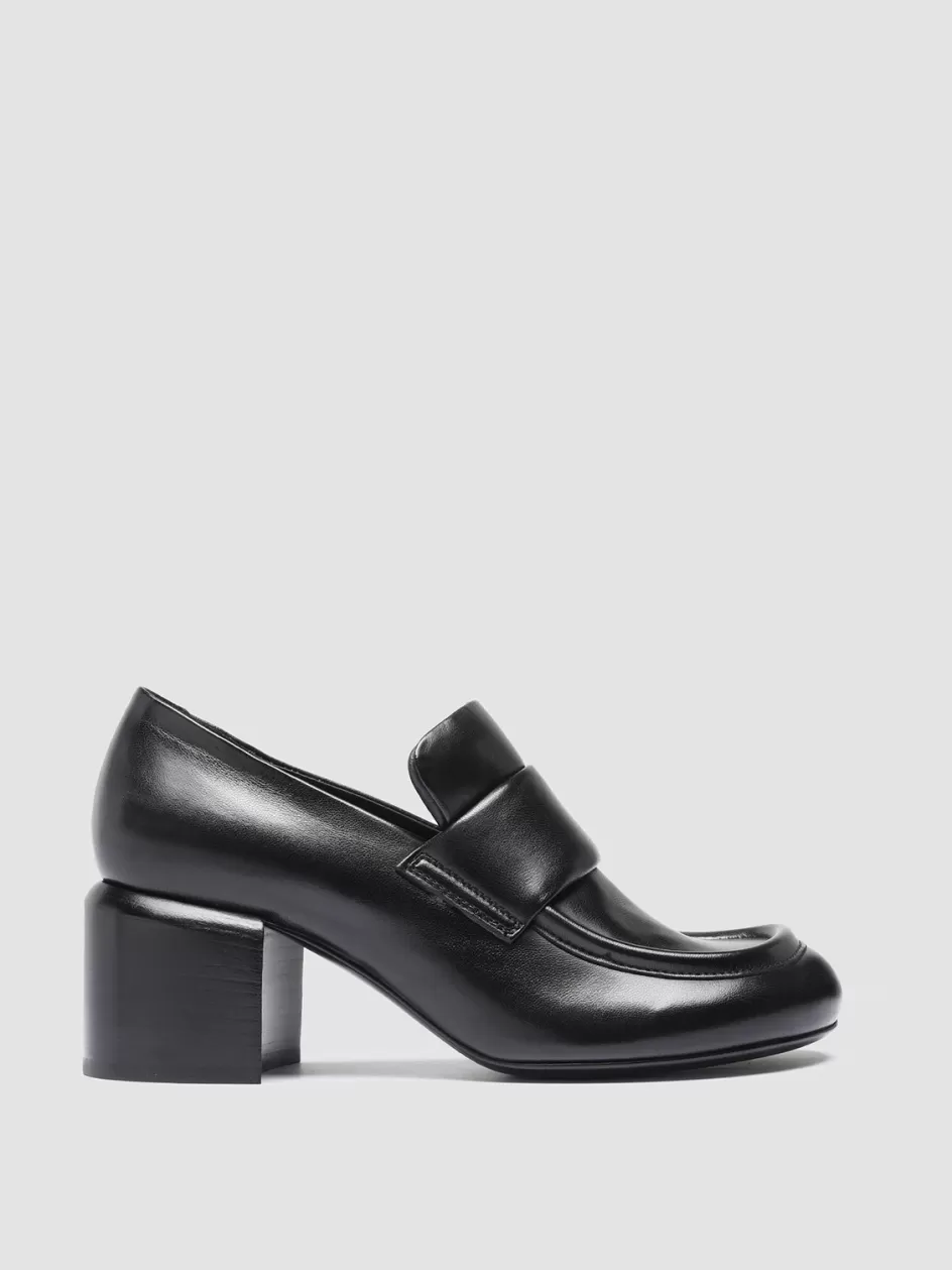 Officine Creative Loafers>ETHEL 001 - Leather Penny Loafers BLACK