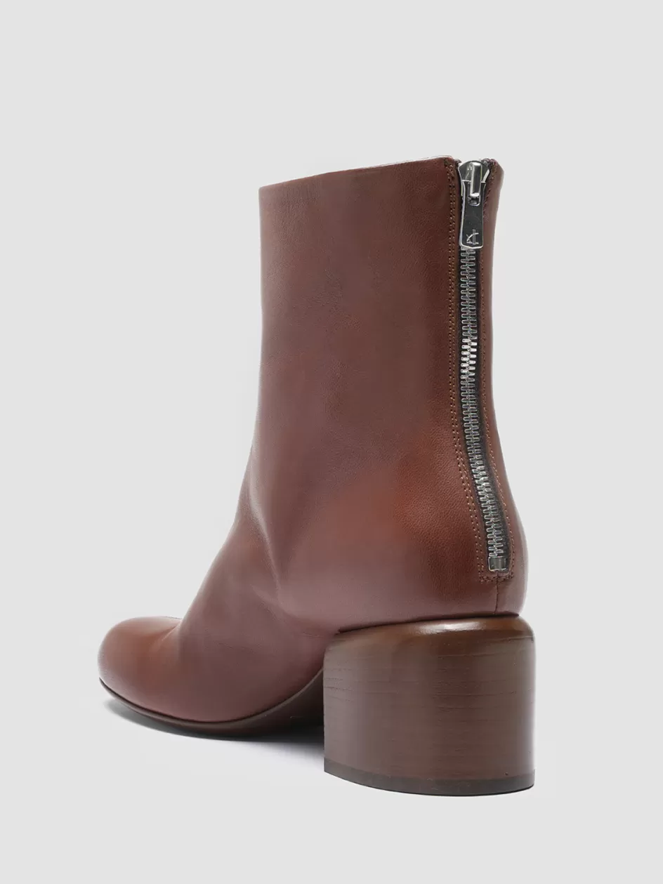 ethel_004__brown_nappa_leather_ankle_boots_106214.webp Officine Creative Boots & Booties | High Heels Booties>ETHEL 004 - Brown Nappa Leather Ankle Boots BRUNO