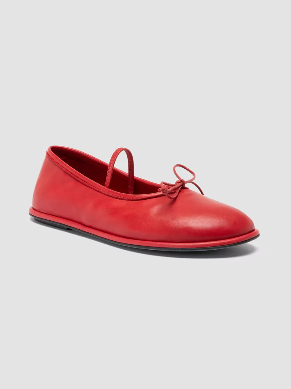 fontayne_001__red_leather_ballerina_shoes_105919.webp Officine Creative Dress Shoes>FONTAYNE 001 - Red Leather Ballerina Shoes CRIMSON