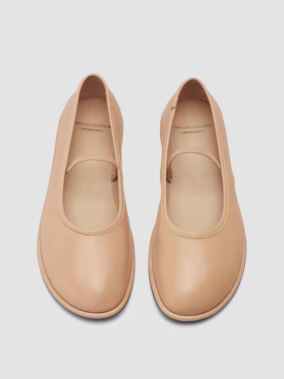 Officine Creative Dress Shoes>FONTAYNE 002 - Leather Ballerina Shoes BROWN