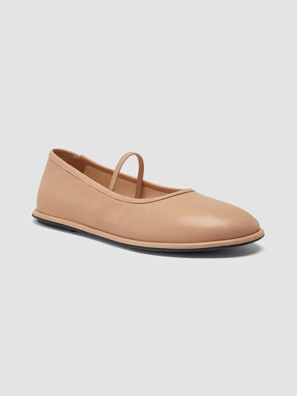 fontayne_002__brown_leather_ballerina_shoes_105933.webp Officine Creative Dress Shoes>FONTAYNE 002 - Leather Ballerina Shoes BROWN