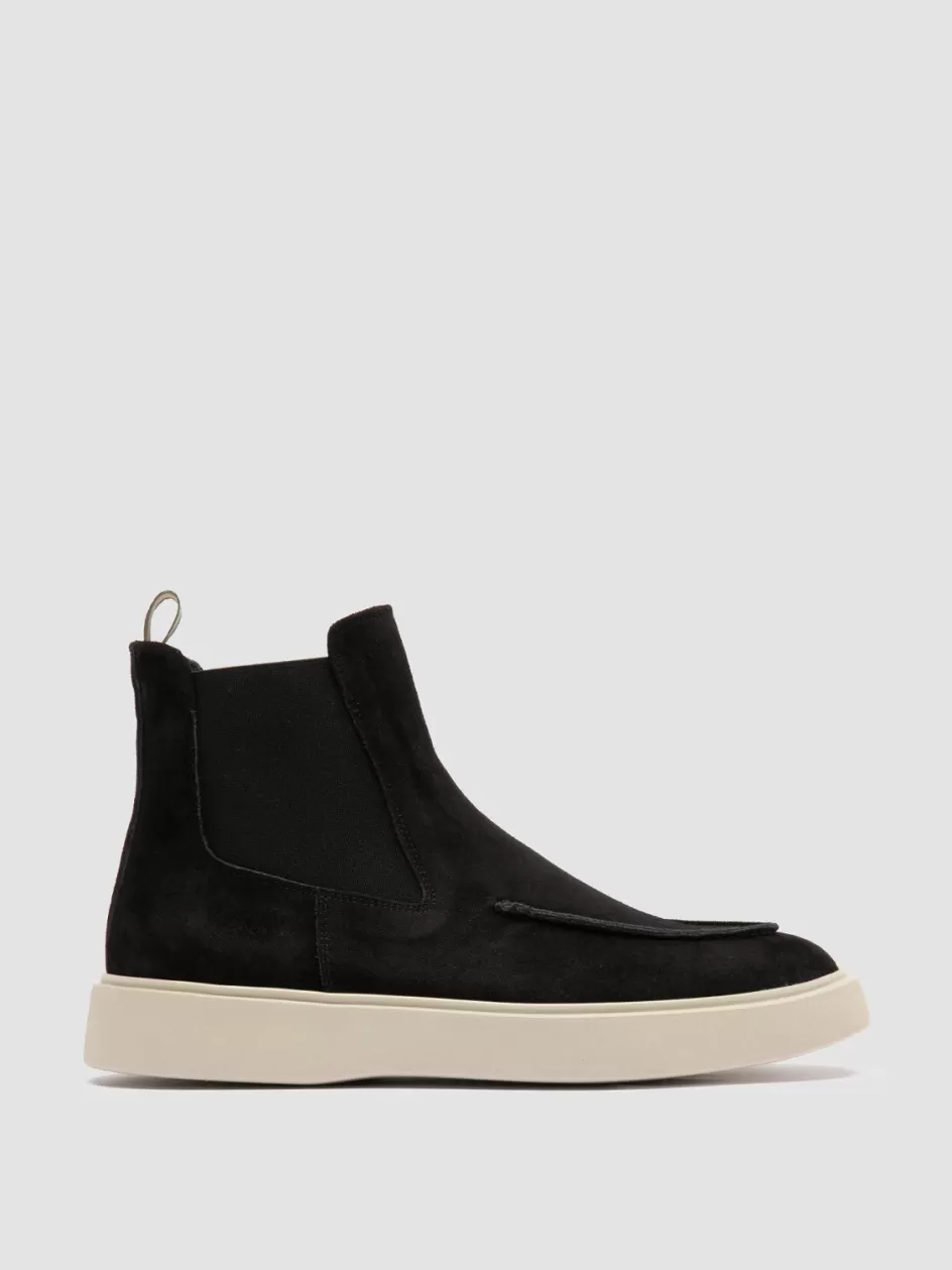 Officine Creative Ankle Boots>FRAME 003 - Suede Chelsea Boots BLACK