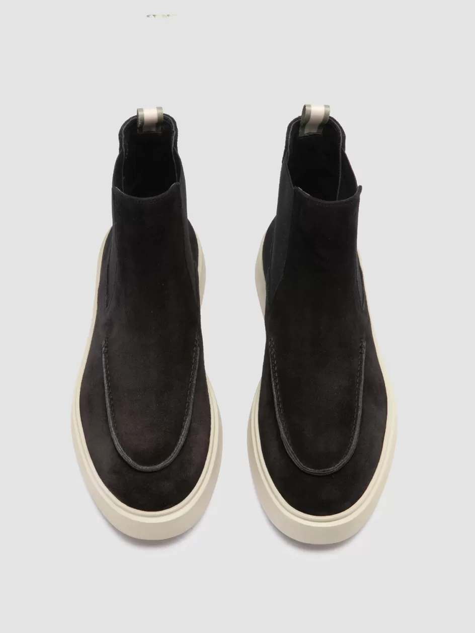 Officine Creative Ankle Boots>FRAME 003 - Suede Chelsea Boots BLACK