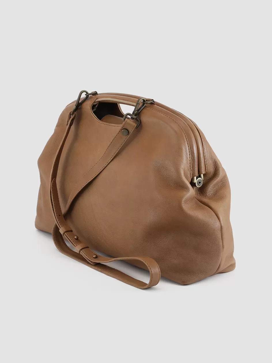 Officine Creative Bags>HELEN 05 - Leather Clutch Bag BROWN