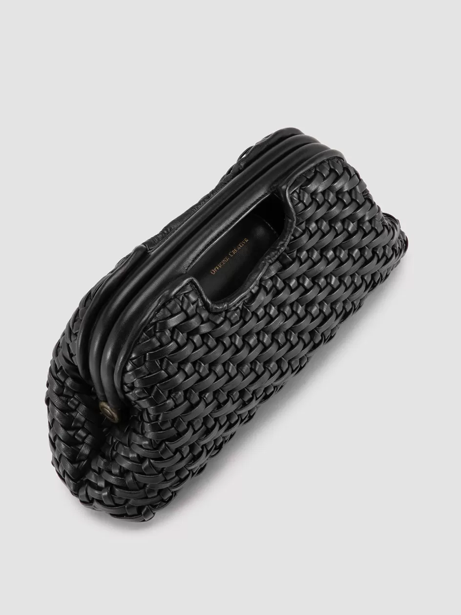 Officine Creative Bags>HELEN 08 - Leather Clutch Bag BLACK