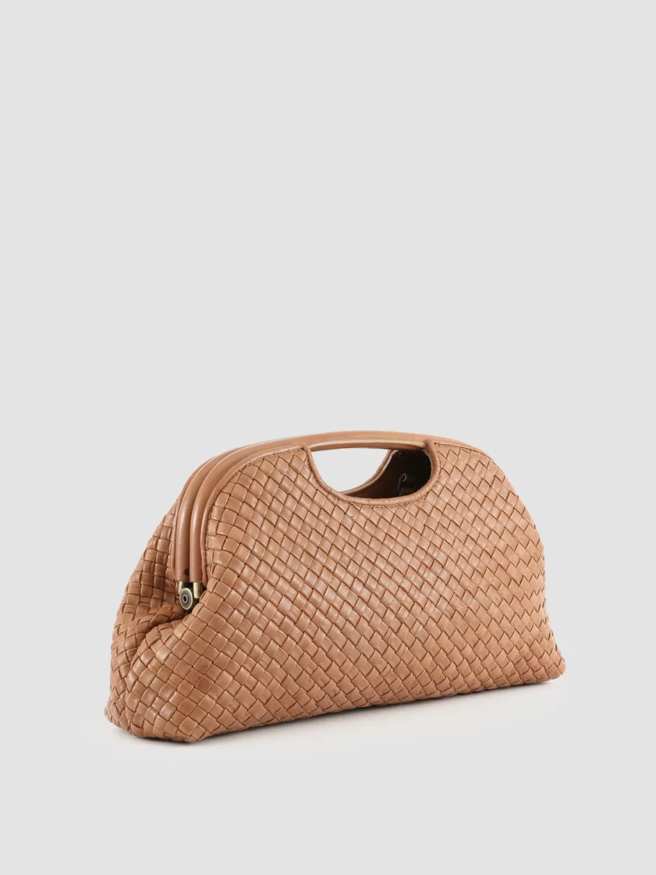 Officine Creative Bags>HELEN 08 - Leather Clutch Bag BROWN