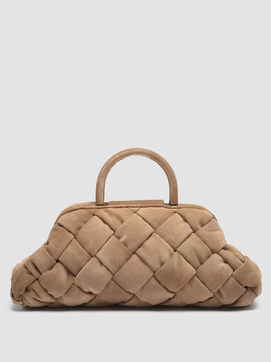 Officine Creative Bags>HELEN 21 - Suede Handle Bag BROWN