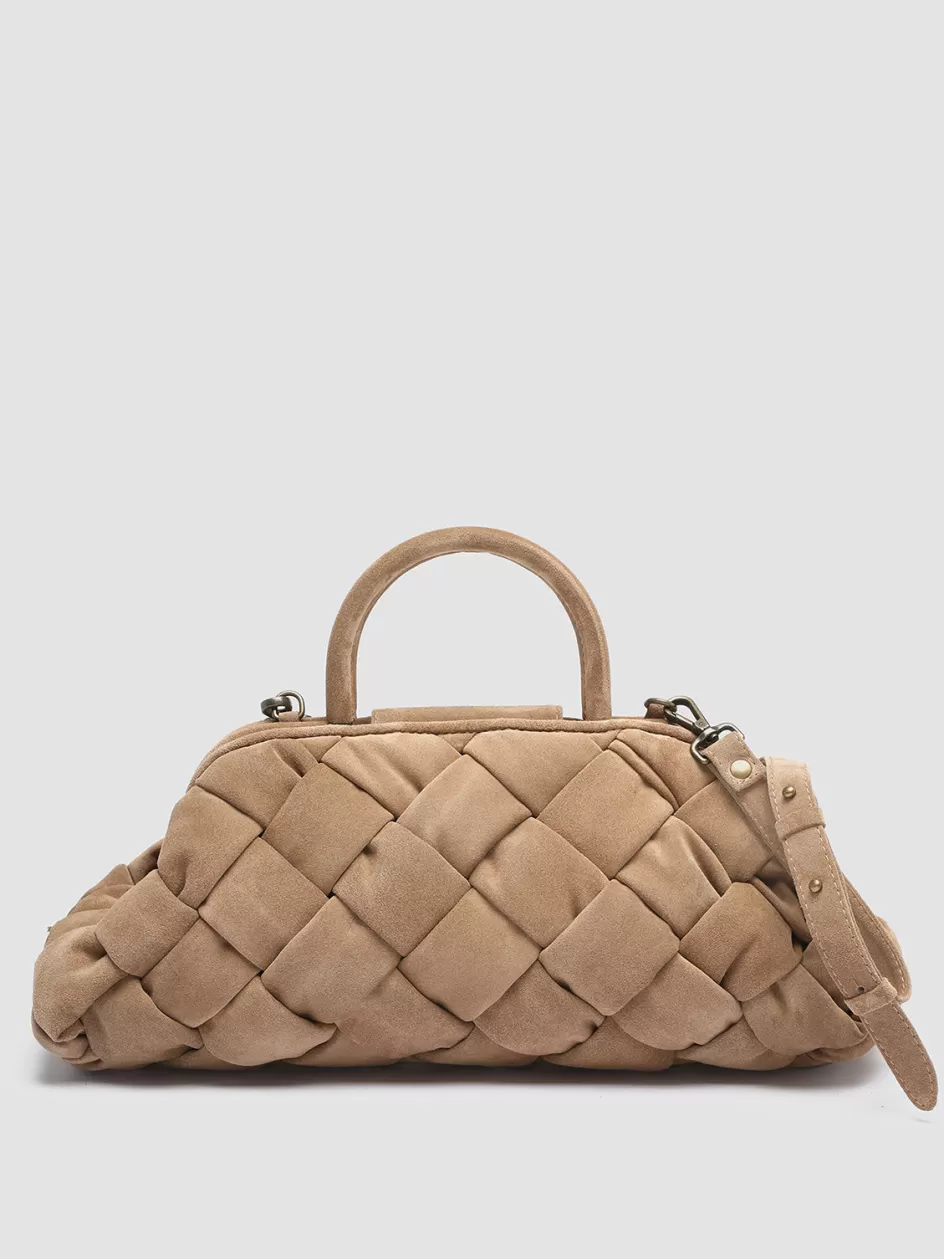 Officine Creative Bags>HELEN 21 - Suede Handle Bag BROWN