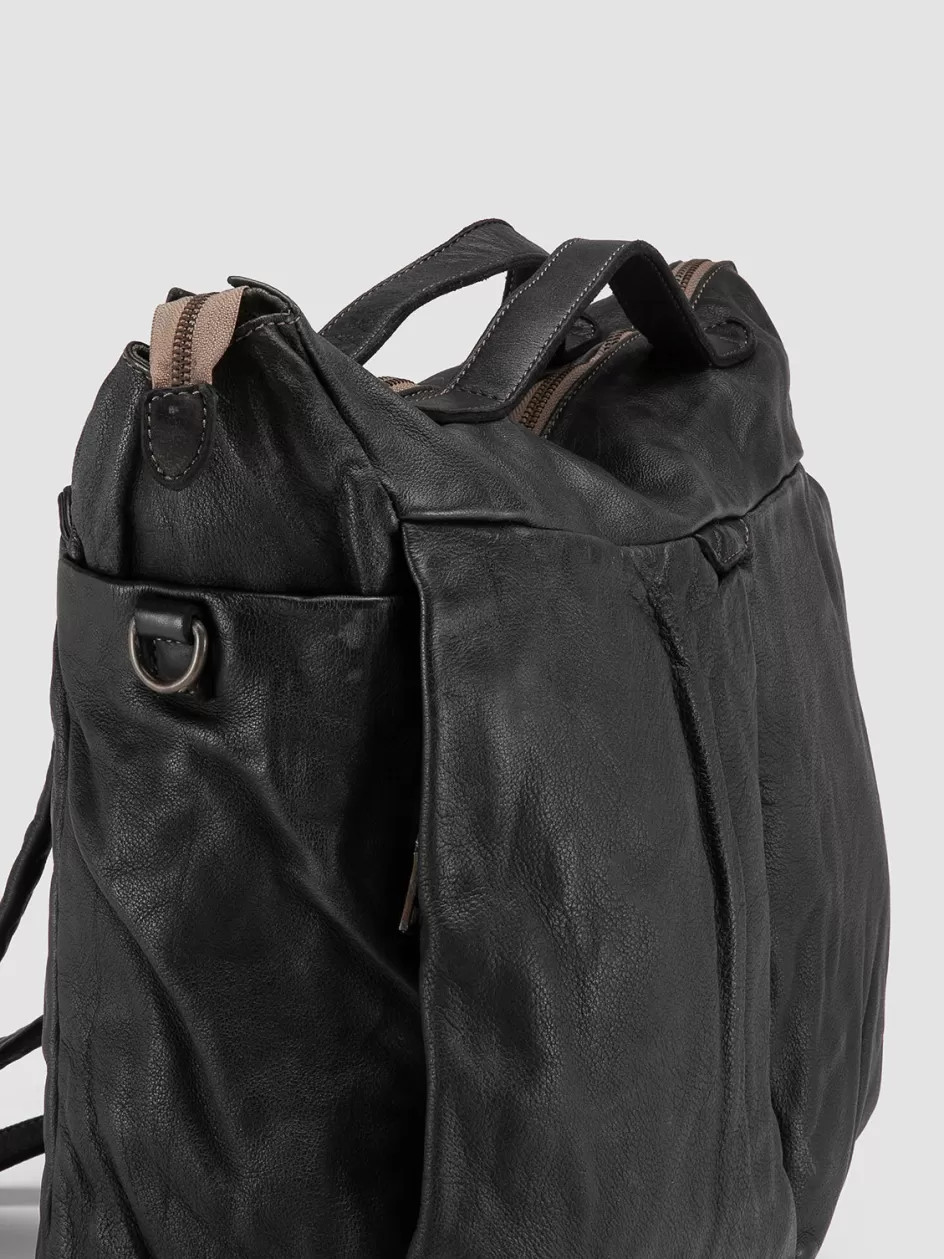 helmet_036__black_leather_backpack_100112.webp Officine Creative Backpacks | Backpacks>HELMET 036 - Leather Backpack BLACK