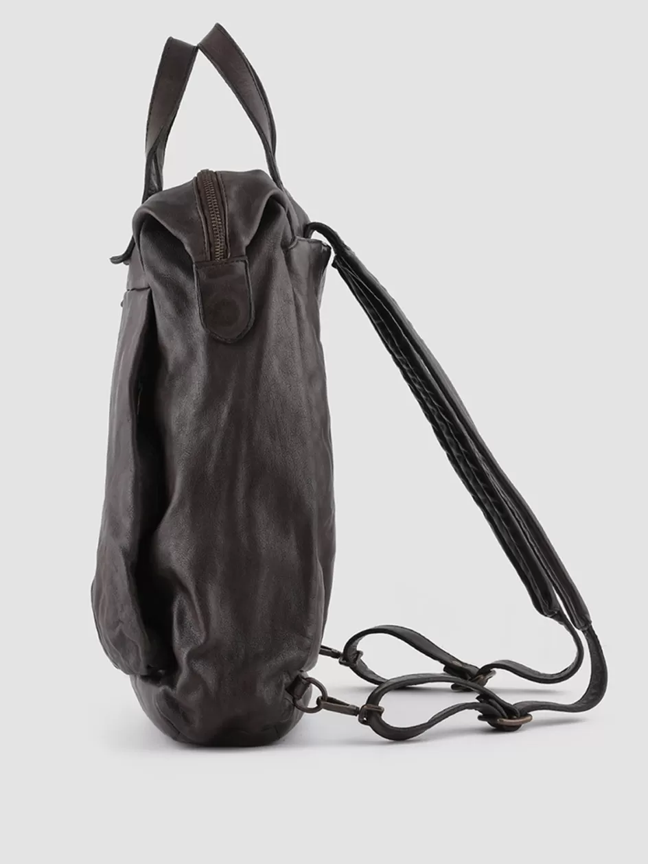 helmet_28__brown_leather_backpack_100085.webp Officine Creative Backpacks | Backpacks>HELMET 28 - Brown Leather Backpack EBANO