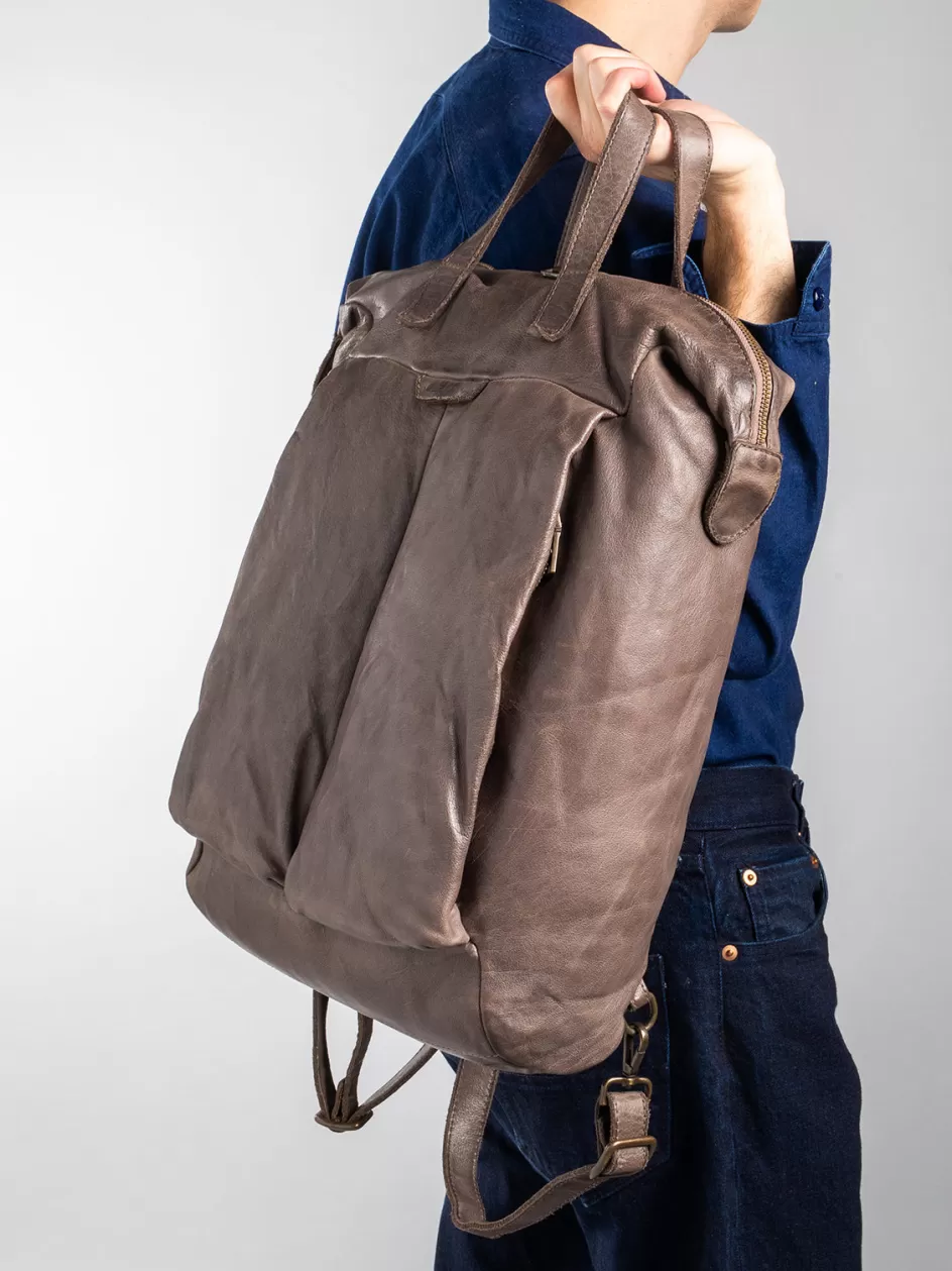 helmet_28__brown_leather_backpack_100087.webp Officine Creative Backpacks | Backpacks>HELMET 28 - Brown Leather Backpack EBANO