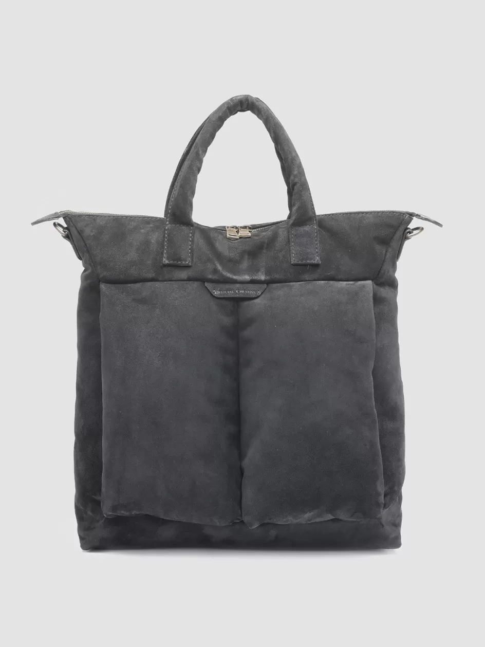 Officine Creative Bags>HELMET 32 - Suede Tote Bag BLACK