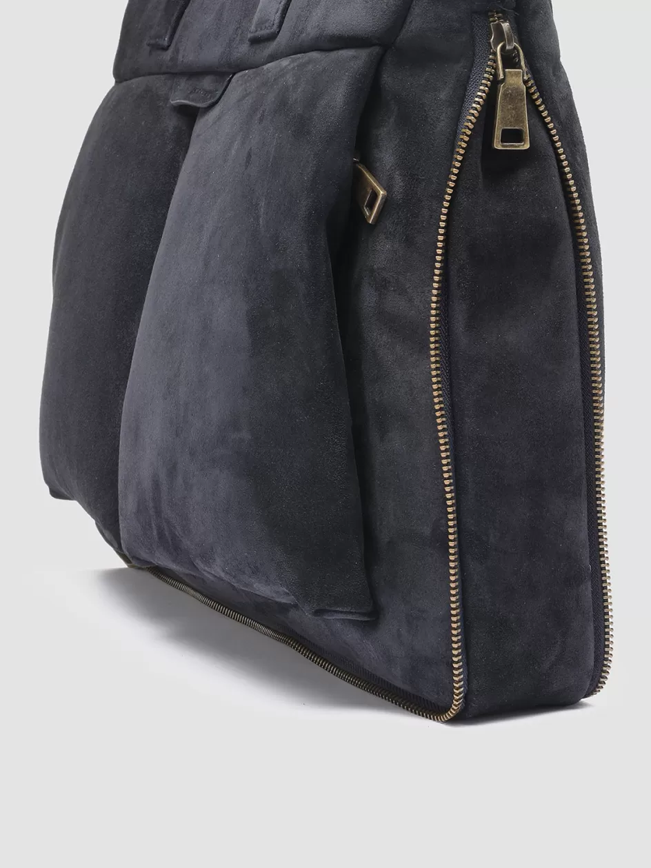 Officine Creative Bags>HELMET 33 - Suede Weekender BLUE
