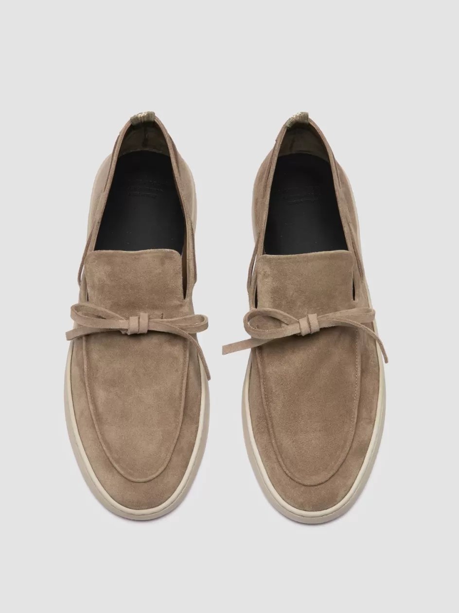 Officine Creative Sustainable Sneakers | Suede Selection>HERBIE 003 - Suede Boat Loafers TAUPE