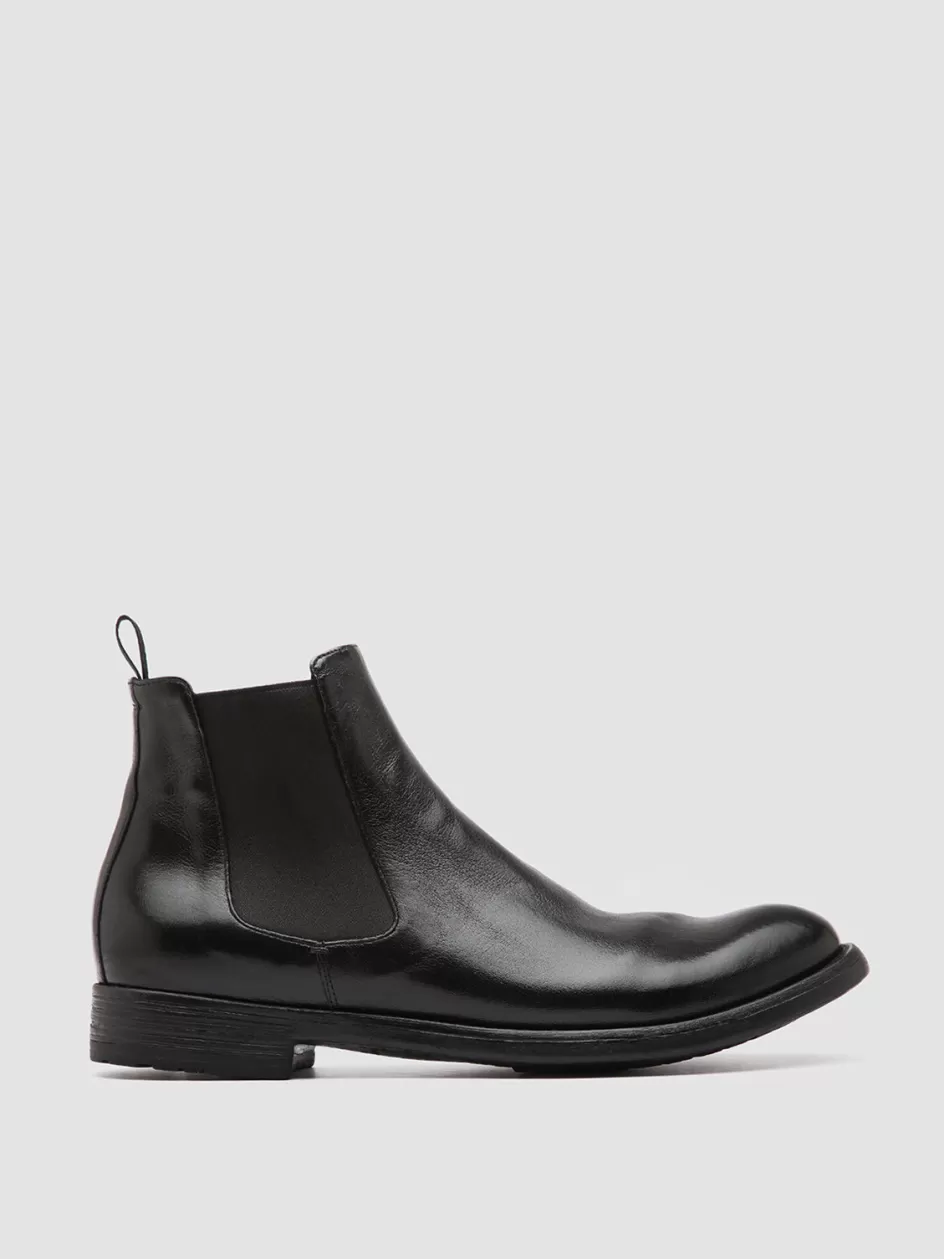 Officine Creative Ankle Boots>HIVE 007 - Leather Chelsea Boots BLACK