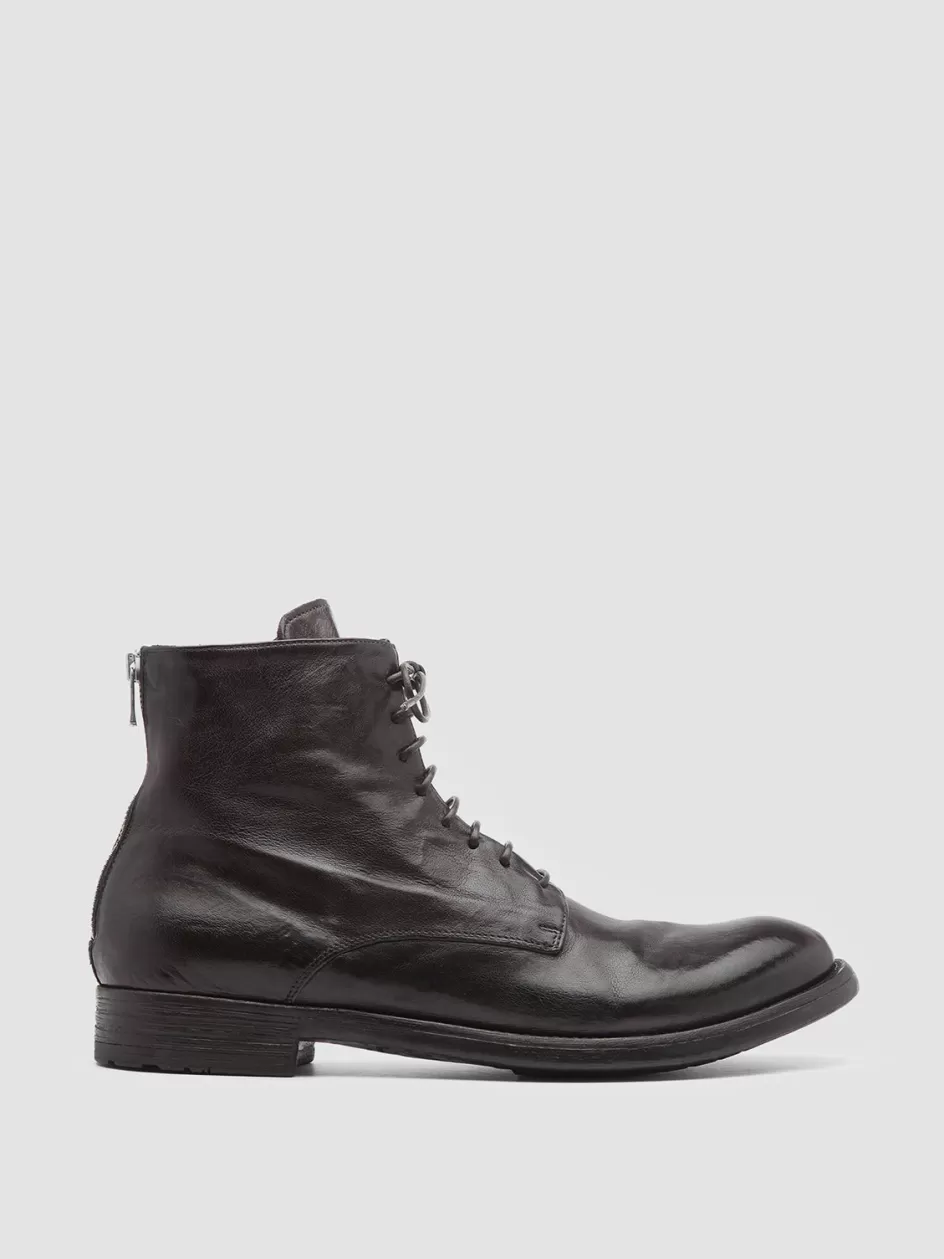 Officine Creative Ankle Boots>HIVE 016 - Brown Leather Boots EBANO
