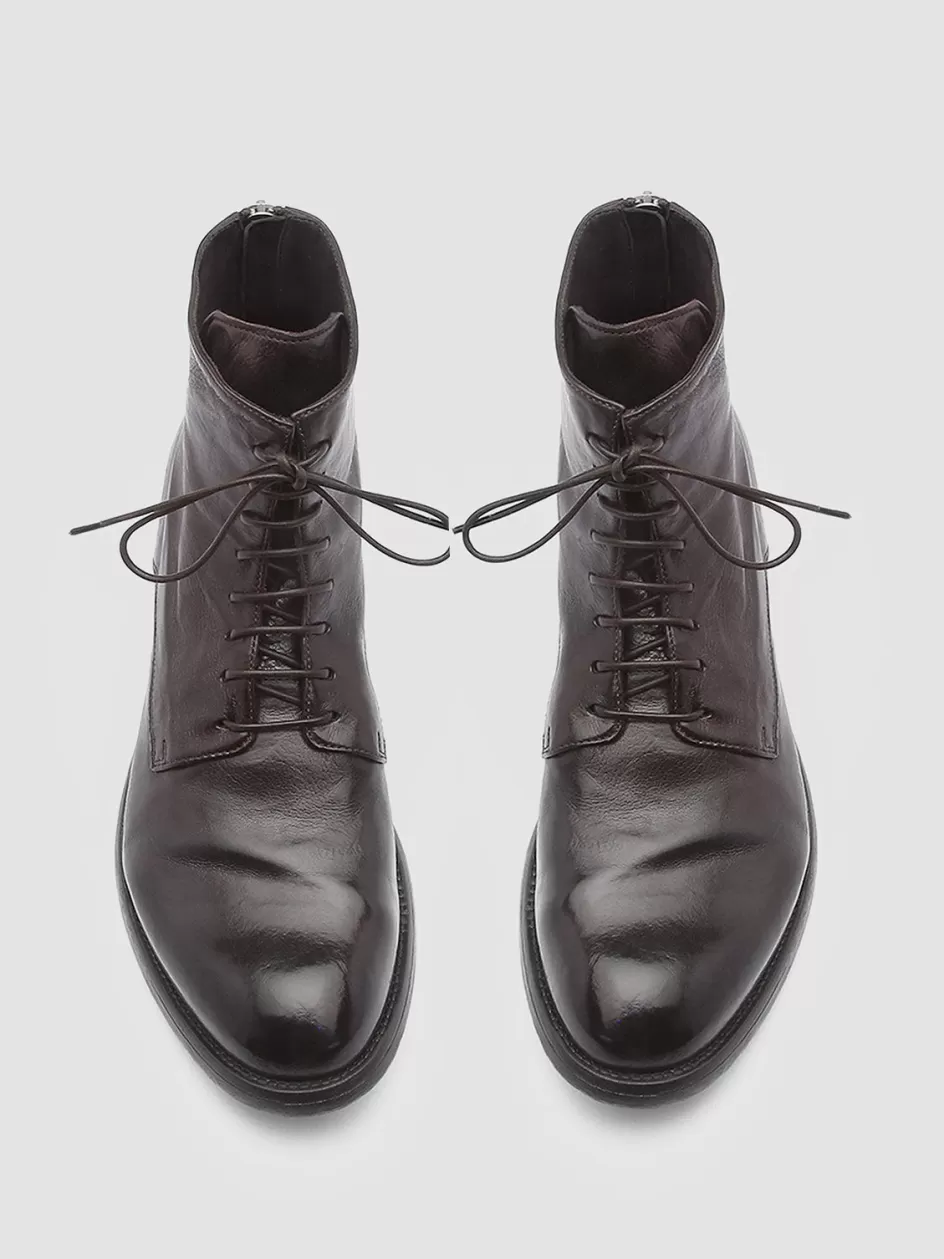 Officine Creative Ankle Boots>HIVE 016 - Brown Leather Boots EBANO