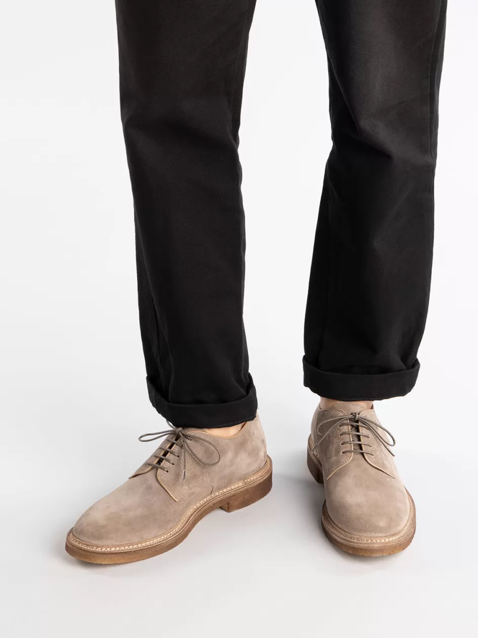 hopkins_crepe_115__taupe_suede_derby_shoes_97760.webp Officine Creative Suede Selection | Derbies>HOPKINS CREPE 115 - Taupe Suede Derby Shoes QUARZO