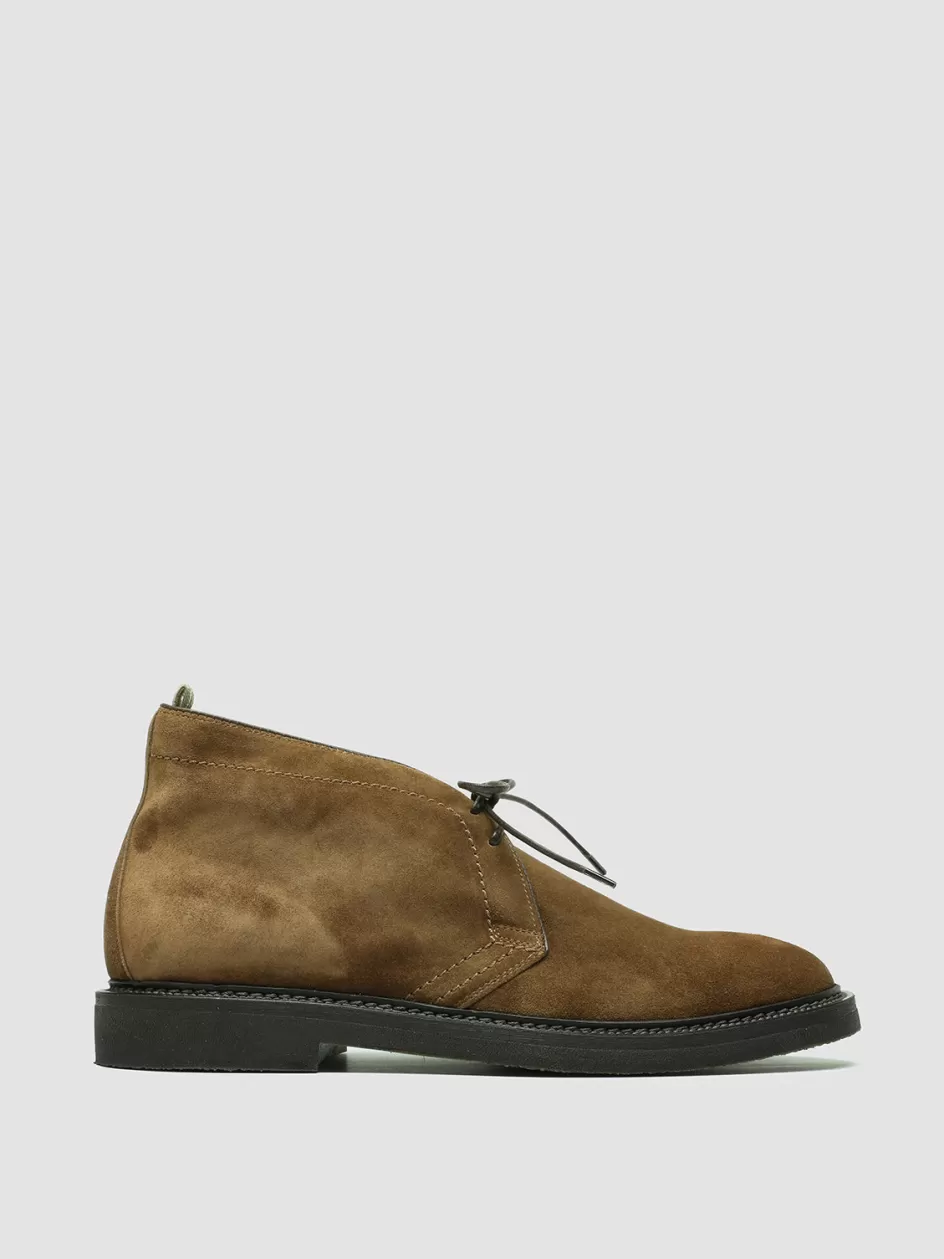 Officine Creative Ankle Boots>HOPKINS FLEXI 202 - Brown Suede Chukka Boots DARK BROWN